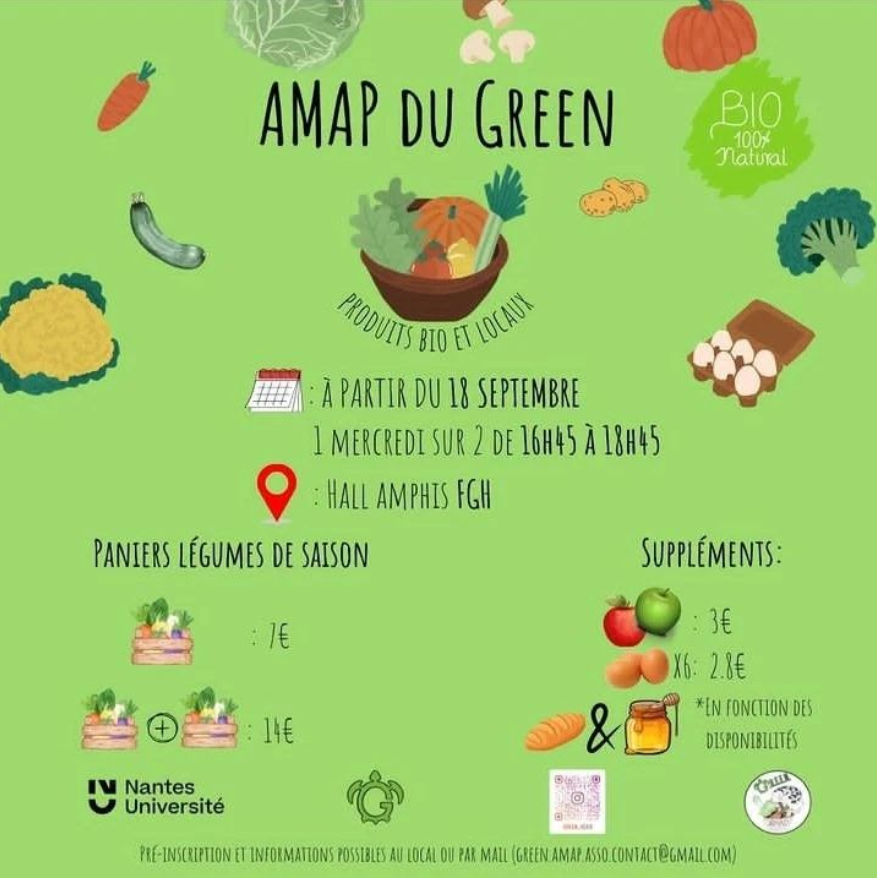 AMAP du GREEN 2024/2025 sur le Campus Lombarderie ! Prochaine distribution le 16/10.